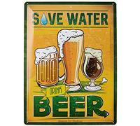 DODINO Cartel de chapa retro 30x40cm, Idea de Regalo para Amantes a Cerveza, metálico, Diseño Vintage, Idea de Regalo Original o como Accesorio de Bar