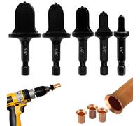 DODIYDO Expansor de Tubos de Cobre 5pcs 1/4" 5/8" 1/2" 3/8" 3/4", Broca Expansora de Tubo con Vastago Hexagonal, Abocardador para Aire Acondicionado, Abocardador,Broca de Expansión HVAC TOOL