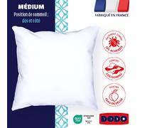 Dodo Almohada MEDIUM - Mullida y antiácaros. Talla 50 x 70 cm. Color Blanco