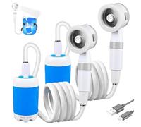 Dodo Garden Shower with Carrying Case, Rechargeable Dodo Portable Camping Shower, Adjustable Flow, for Camping, Travel, Car Washing & Pet Cleaning (2 Set)