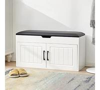 DODOBD Armario Zapatero, 3 Niveles Banco Zapatos Zapateros recibidor con Asiento Acolchado, Estante de Almacenamiento para la Entrada Sala de Estar Vestíbulo, Capacidad de 150 kg, Blanco