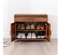 DODOBD Banco Zapatero Entrada, Armario Zapateros con Asientos Acolchado e 2 Estantes para Entrada Pasillo Recibidor Sala de Estar Dormitorio, Ahorro Espacio 90X50X32CM Fácil de Montar, Franela