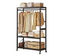 DODOBD Burros Percheros De Ropa Resistente,Perchero Burro De Bambú Armario Abierto,Armario De Bambú,Perchero De Pie con Zapatero,Vestidores Armarios Abiertos para Ropa Zapatos