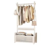 DODOBD Moderno Perchero de Pie Madera con Zapatero,Burro Ropa Resistente,Perchero Burro Ropa,Burro para Ropa,Burro Ropa Madera,Colgadores de Ropa para Entrada Oficina Dormitorio Pasillo