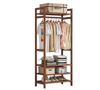 DODOBD Perchero Burro de Bambú, Madera Sólida Perchero con Ganchos, Multifunción Perchero Madera con Zapatero, para Entrada, Oficina y Más - 70/80/ 90/100/ 110/120/130/170CM, Carga 100kg