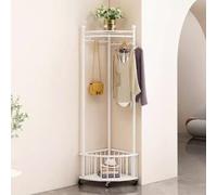 DODOBD Perchero Esquinero de Metal con Cesta de Almacenamiento,Percheros de Pie,Perchero Entrada,Perchero Entrada Recibidor,Muebles Esquineros Salon,para Dormitorio,Sala de Estar,Oficina