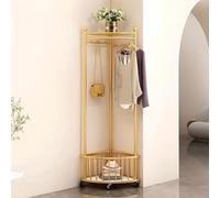 DODOBD Perchero Esquinero de Metal con Cesta de Almacenamiento,Percheros de Pie,Perchero Entrada,Perchero Entrada Recibidor,Muebles Esquineros Salon,para Dormitorio,Sala de Estar,Oficina