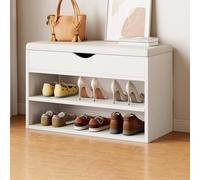 DODOBD Zapatero Banco con Espacio de Almacenamiento,Banco Zapatero con Asiento Acolchado,Banco Zapatero Entrada Recibidor para Entrada Pasillo Dormitorio Blanco,60/80CM