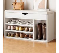 DODOBD Zapatero Banco con Espacio de Almacenamiento,Banco Zapatero con Asiento Acolchado,Banco Zapatero Entrada Recibidor para Entrada Pasillo Dormitorio Blanco,60/80CM