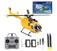 Dodoore Helicóptero RC de 2,4 G para principiantes, helicóptero eléctrico sin vuelo de 6 canales, escala 1:25 con retención de altitud, posicionamiento de flujo óptico, inicio de un botón y (amarillo)