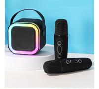 Dodorado Mini Karaoke, Stellaya Mini Karaoke Machine for Kids Adults, Portable Bluetooth Mini Karaoke Machine with Wireless Microphones and Light for All Smartphones (Single Microphone,Black)