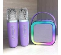 Dodorado Mini Karaoke, Stellaya Mini Karaoke Machine for Kids Adults, Portable Bluetooth Mini Karaoke Machine with Wireless Microphones and Light for All Smartphones (Single Microphone,Violet)
