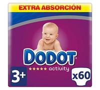 Dodot Activity Pañales Talla 3+, 60 Pañales - 7 kg - 11 kg
