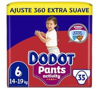 Dodot Activity Pants Pañal-Braguita Talla 6, 35 Pañales, 14kg-19kg, Con Barrera STOP Fugas Que Ayuda A Prevenir Fugas Traseras