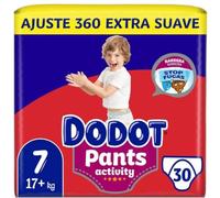 Dodot Activity Pants Talla 7(17kg+) Pack de 30 Pañales Con Cintura Elástica Anti-Fugas Extra Suave