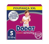 Dodot Bebé Activity Pañales Talla 5+ (12-17 kg) - Máxima Absorción, Ajuste Total 3D, 126 Unidades