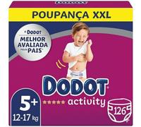 Dodot Bebé Activity Pañales Talla 5+ (12-17 kg) - Máxima Absorción, Ajuste Total 3D, 126 Unidades, Protección Antifugas, Suavidad y Comodidad Todo el Día