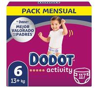 Dodot Bebé Activity Pañales, Talla 6, +13 kg, 117 Pañales con Ajuste Resistente