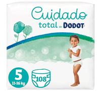 Dodot Bebé Cuidado Total Pañales, Talla 5, 11-16 kg, 108 Pañales, Suave Protección de la Piel de Dodot con Ingredientes de Origen Vegetal