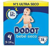 Dodot Bebé- Pañales Talla 4, 9kg-14kg que Garantizan Hasta 12 Horas Seco