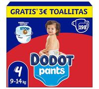 Dodot Bebé Pants Pañales, Talla 4, 9-15 kg, 198 Pañales, Pañal-Braguita con Ajuste 360° Anti-Fugas, Pack Mensual