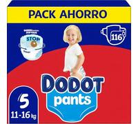 Dodot Bebé Pants Pañales, Talla 5, 11-16 kg, 116 Pañales, Pañal-Braguita con Ajuste 360° Anti-Fugas, Barrera STOP Fugas y Hasta 12 Horas de Sequedad, Pack Ahorro