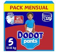 Dodot Bebé Pants Pañales, Talla 5, 11-17 kg, 120 Pañales, Pañal-Braguita con Ajuste 360° Anti-Fugas, Pack Mensual