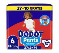 Dodot Bebé Pants Pañales, Talla 6, 13-19 kg, 74 Pañales, Pañal-Braguita con Ajuste 360° Anti-Fugas, Pack Mensual