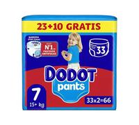 Dodot Bebé Pants Pañales, Talla 7,+15 kg, 66 Pañales, Pañal-Braguita con Ajuste 360° Anti-Fugas
