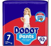 Dodot Bebé Pants Pañales, Talla 7, +17 kg, 92 Pañales, Pañal-Braguita con Ajuste 360° Anti-Fugas, Pack Mensual