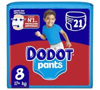 Dodot Pants Pañal-Braguita Talla 8, 21 Pañales, 17kg+, Con Ajuste 360 que ayuda a prevenir holguras y fugas