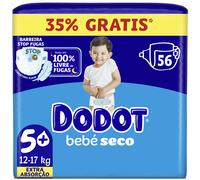 Dodot Pañales Bebé Seco Extra Talla 5+ 12-17kg 56uds