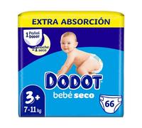 Dodot Bebé Seco Pañal Talla 3+ 7-11Kg 66uds