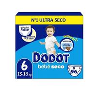 Dodot Bebé-Seco Pañales Talla 6, 13-18 kg, 96 Unidades, Ultra Seco con Barrera Anti-Fugas
