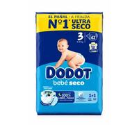 Dodot Bebé-Seco Talla 3 (6-10 kg) 62 Pañales - Sequedad Duradera y Protección Anti Fugas