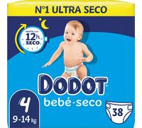Dodot Bebé Seco Talla 4 9-14 Kg 38 uds