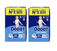Dodot Bebé-Seco Talla 6 (13-18 kg) Pack Ahorro 96 Pañales (2x48) - Máxima Sequedad y Protección Anti Fugas