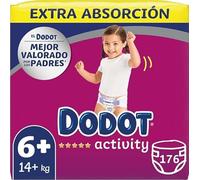 DODOT Dodot Pack 4 x 44 Pañales Activity Extra T6+ 4 x 44 con Máxima Absorción y Ajuste, 176 Unidades