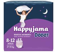 Dodot HappyJama - Pañales Niña 8 - 12 Años, 13 Unidades, 27 - 55 kg, Protección anti-fugas Durante La Noche