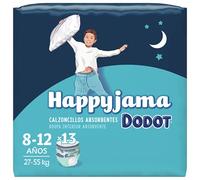 Dodot HappyJama - Pañales Niño 8 - 12 Años, 13 Unidades, 27 - 55 kg, Protección anti-fugas Durante La Noche