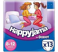 DODOT Happyjama Pañales para Niña, Ropa Interior Absorbente, Negro, 8-12 años (27-57 kg), 13 Unidades