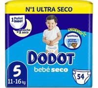 Dodot - Pañales bebé seco talla 5, 11-16 kg, paquete de 54 unidades