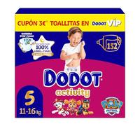 Dodot Pañales Bebé Activity Talla 5 (11-16 kg), 152 Pañales, Nuestro Nº1 en Absorción y Comodidad