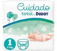 Dodot Pañales Bebé Cuidado Total Talla 1 (2-5 kg), 2 X 50 Pañales, Suave Protección de la Piel de Dodot con Ingredientes de Origen Vegetal 100 Unidades