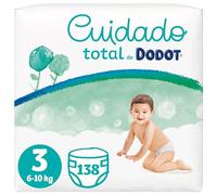 Dodot Pañales Bebé Cuidado Total Talla 3 (6-10 kg), 138 Pañales, Suave Protección de la Piel de Dodot con Ingredientes de Origen Vegetal