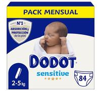 Dodot Pañales Sensitive Jumbo Pack T1 (2-5 Kg) 84 uds