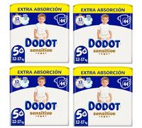 Dodot Pañales Sensitive Extra-Jumbo Pack T5+ (12-17 Kg) 4x44 uds