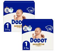Dodot Pañales Sensitive Jumbo Pack T1 (2-5 Kg) 2x90 uds