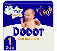 Dodot Pañales Sensitive Jumbo Pack T1 (2-5 Kg) 90 uds