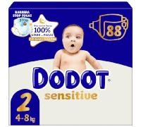 Dodot Pañales Sensitive Jumbo Pack T2 (4-8 Kg) 88 uds